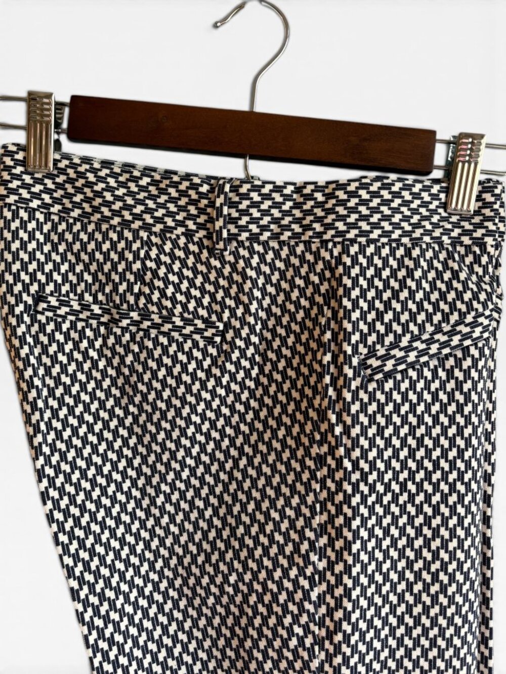 GAP Navy White Geometric Print Ankle Pants Stretch Slim Career Size 12 - Picture 15 of 15